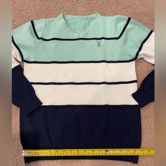 Korean Fashion Y2K knitted V-neck sweatshirt  Playboy Logo - Picture 4 of 7